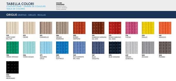 Preljevne bazenske rešetka u boji