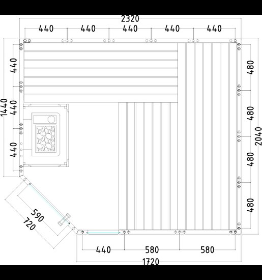 Kabina Corner Large: