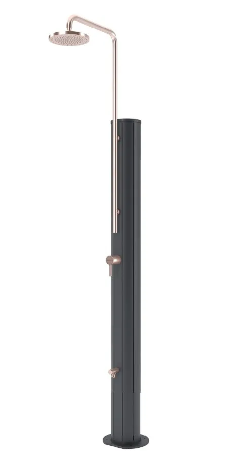 Kromirani solarni tuš antracit bakar - 30 litara