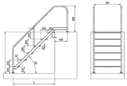 PMR stepenice za javne bazene